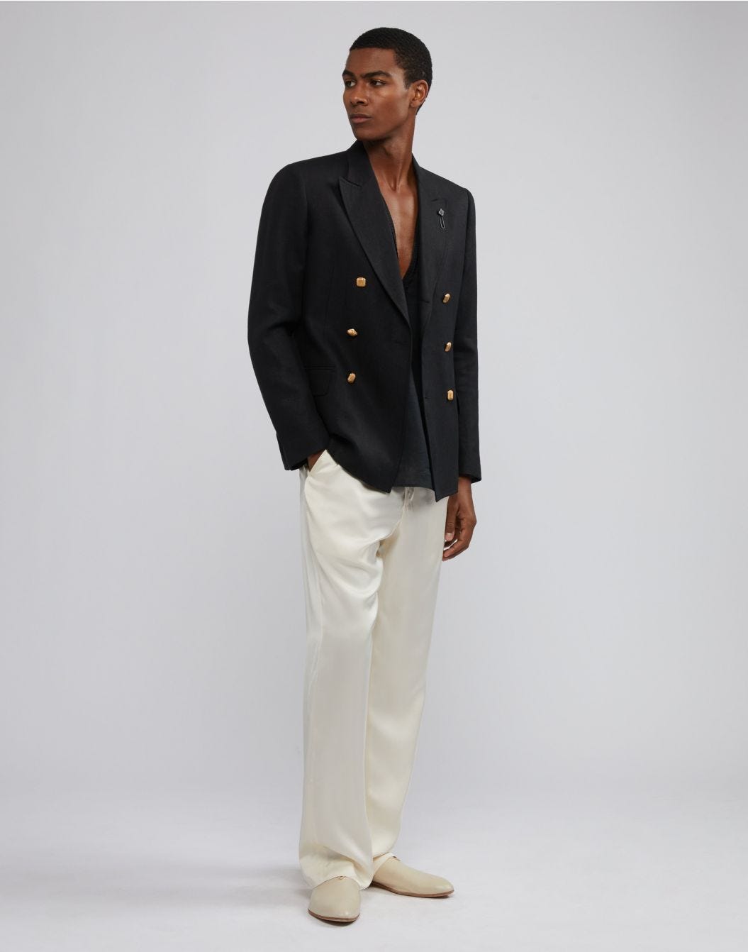 Lardini Blazer doppiopetto attitude nero principe di galles Prezzo Ridotto