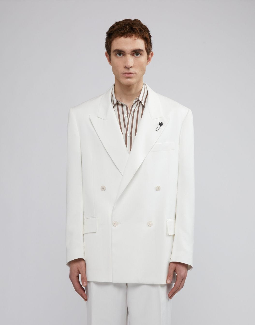 Lardini Blazer doppiopetto bianco fit boxy Sconto