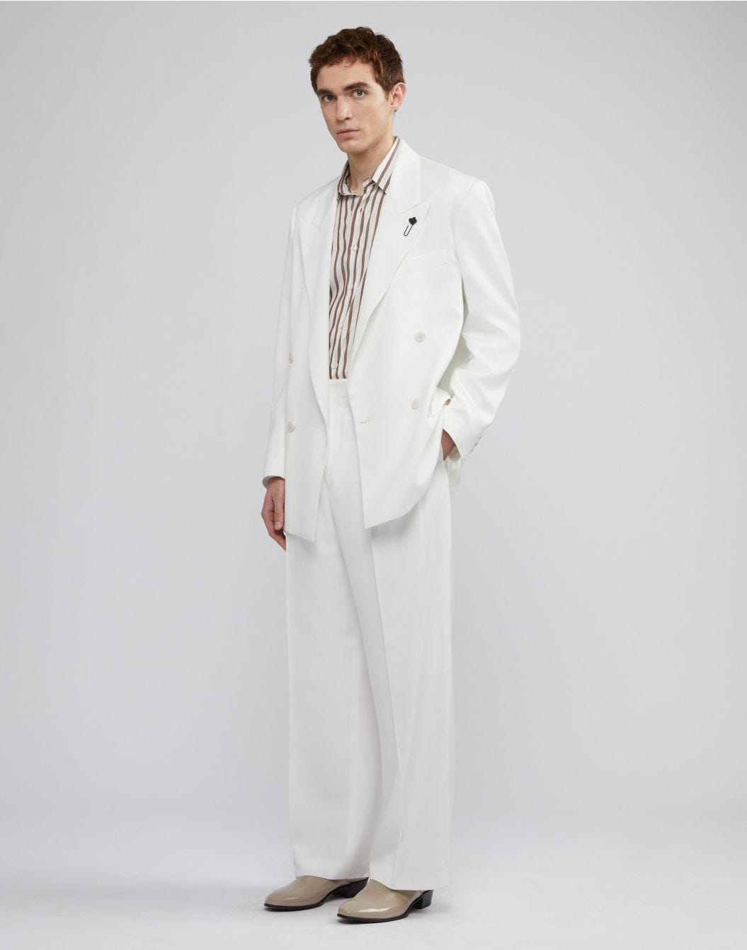 Lardini Blazer doppiopetto bianco fit boxy Sconto