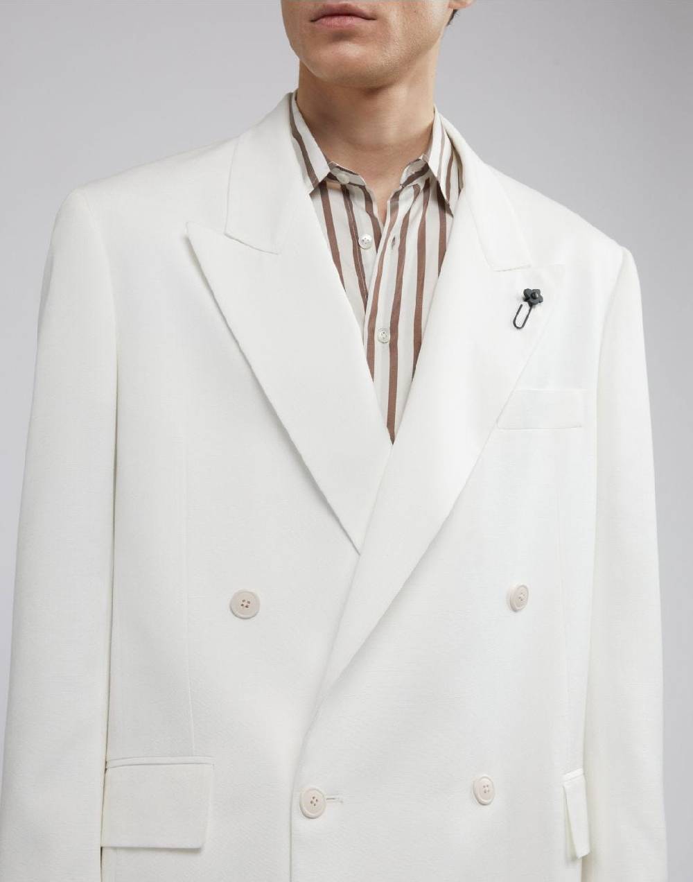 Lardini Blazer doppiopetto bianco fit boxy Sconto