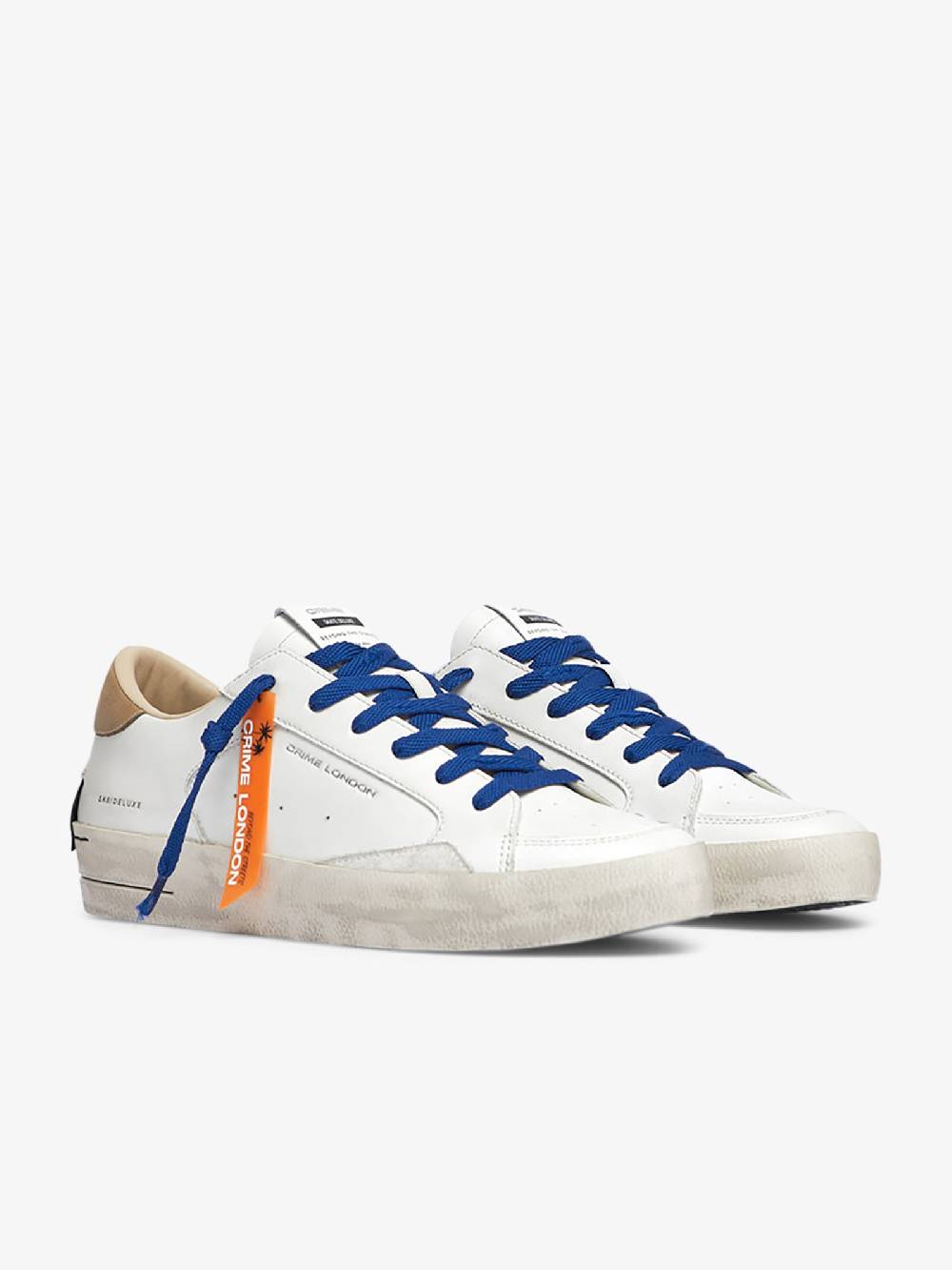 CRIME LONDON Sneakers Sk8 Deluxe 18106AA6 uomo pelle bianco Pezzi Unici