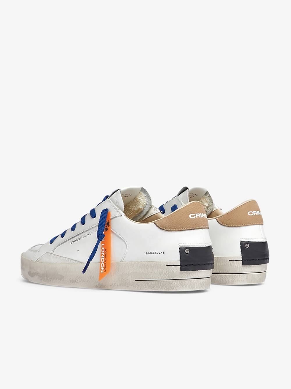 CRIME LONDON Sneakers Sk8 Deluxe 18106AA6 uomo pelle bianco Pezzi Unici