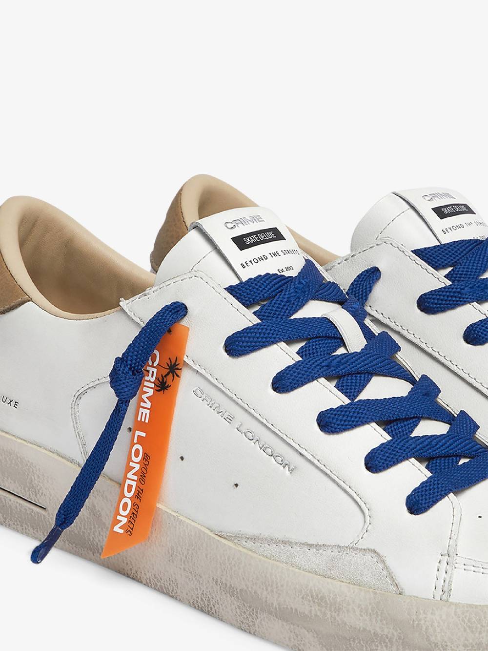 CRIME LONDON Sneakers Sk8 Deluxe 18106AA6 uomo pelle bianco Pezzi Unici