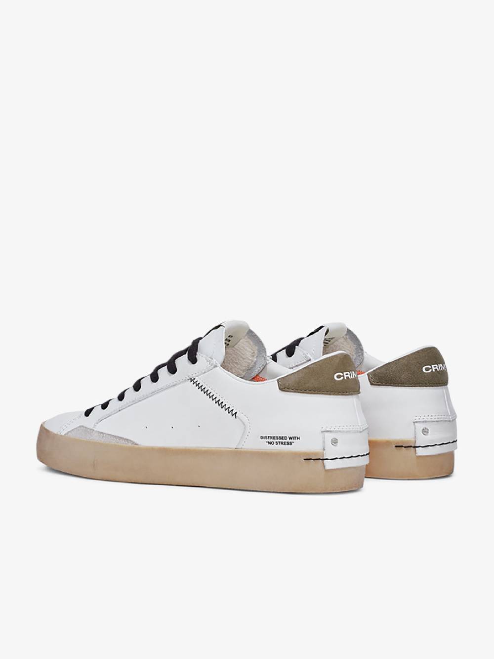 CRIME LONDON Sneakers Distressed 16008PP5 uomo pelle bianco Shopping Online