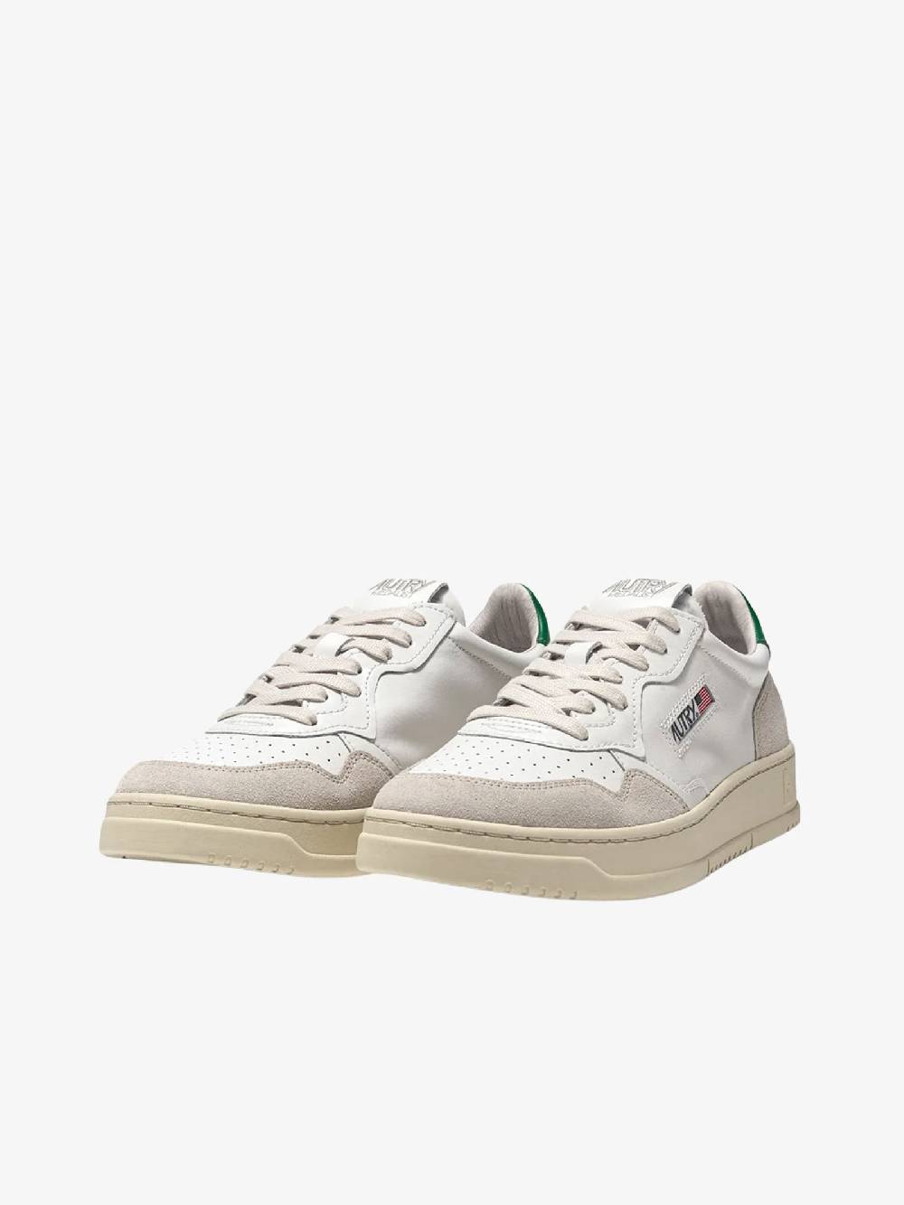 AUTRY Sneakers Medalist Low uomo in pelle bianco/verde Grande vendita