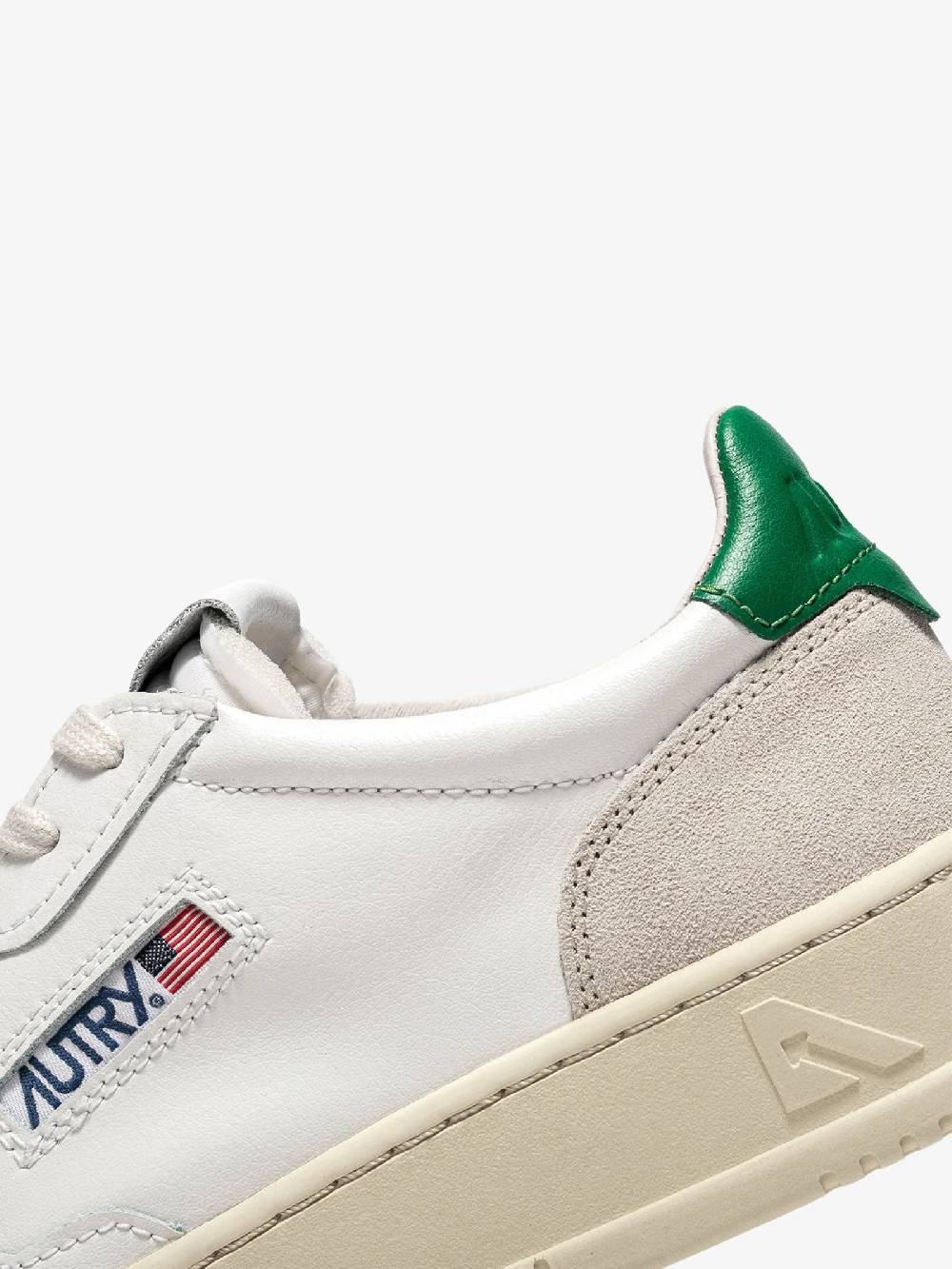 AUTRY Sneakers Medalist Low uomo in pelle bianco/verde Grande vendita