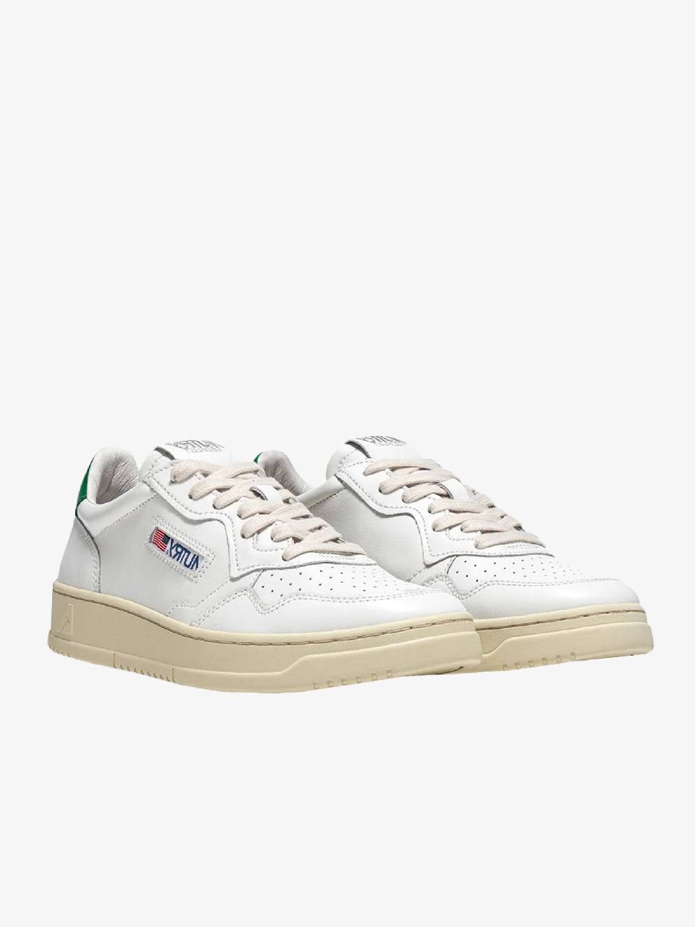 AUTRY Sneakers Medalist Low uomo in pelle bianco/verde Flash Sale