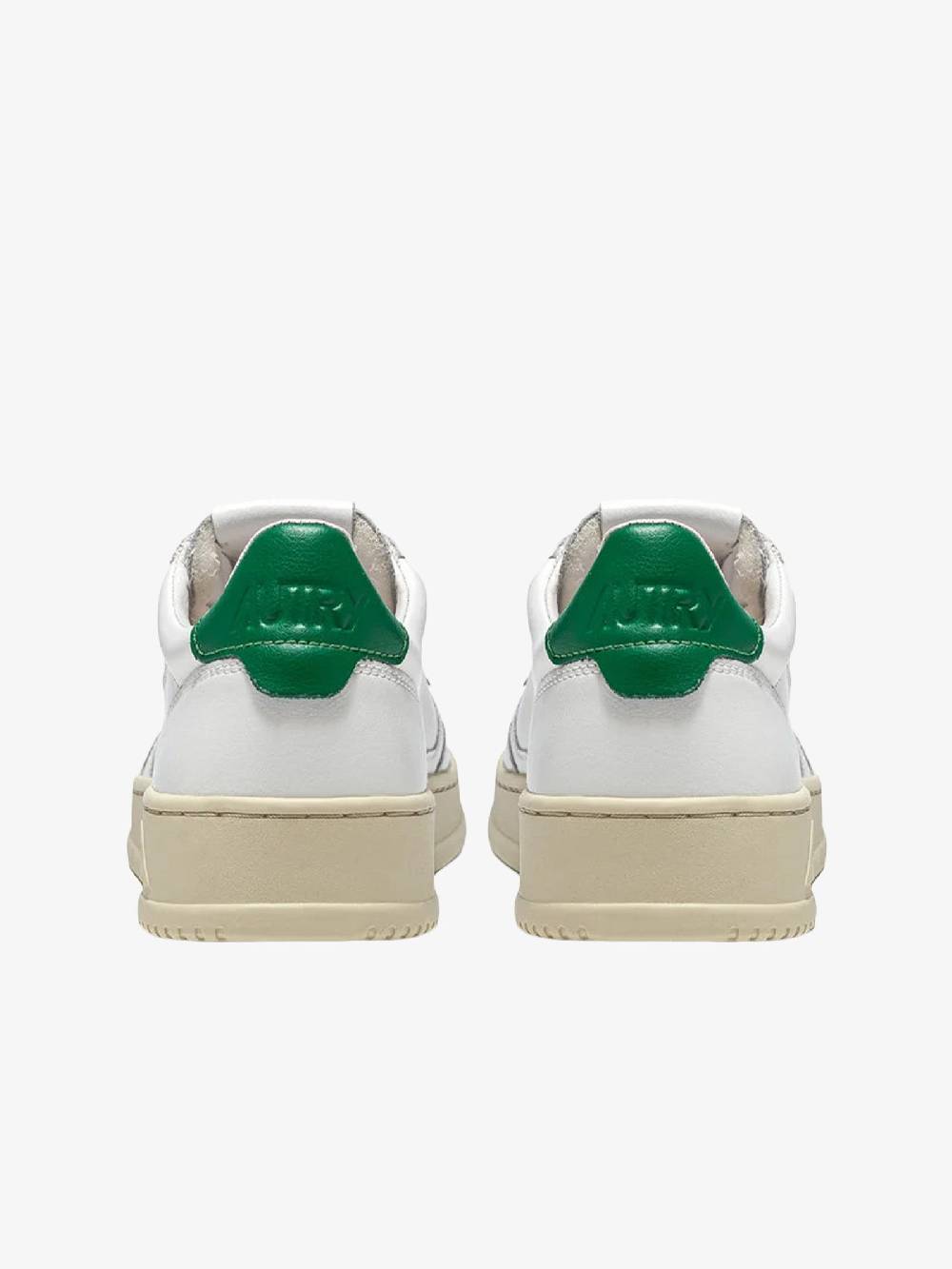 AUTRY Sneakers Medalist Low uomo in pelle bianco/verde Flash Sale