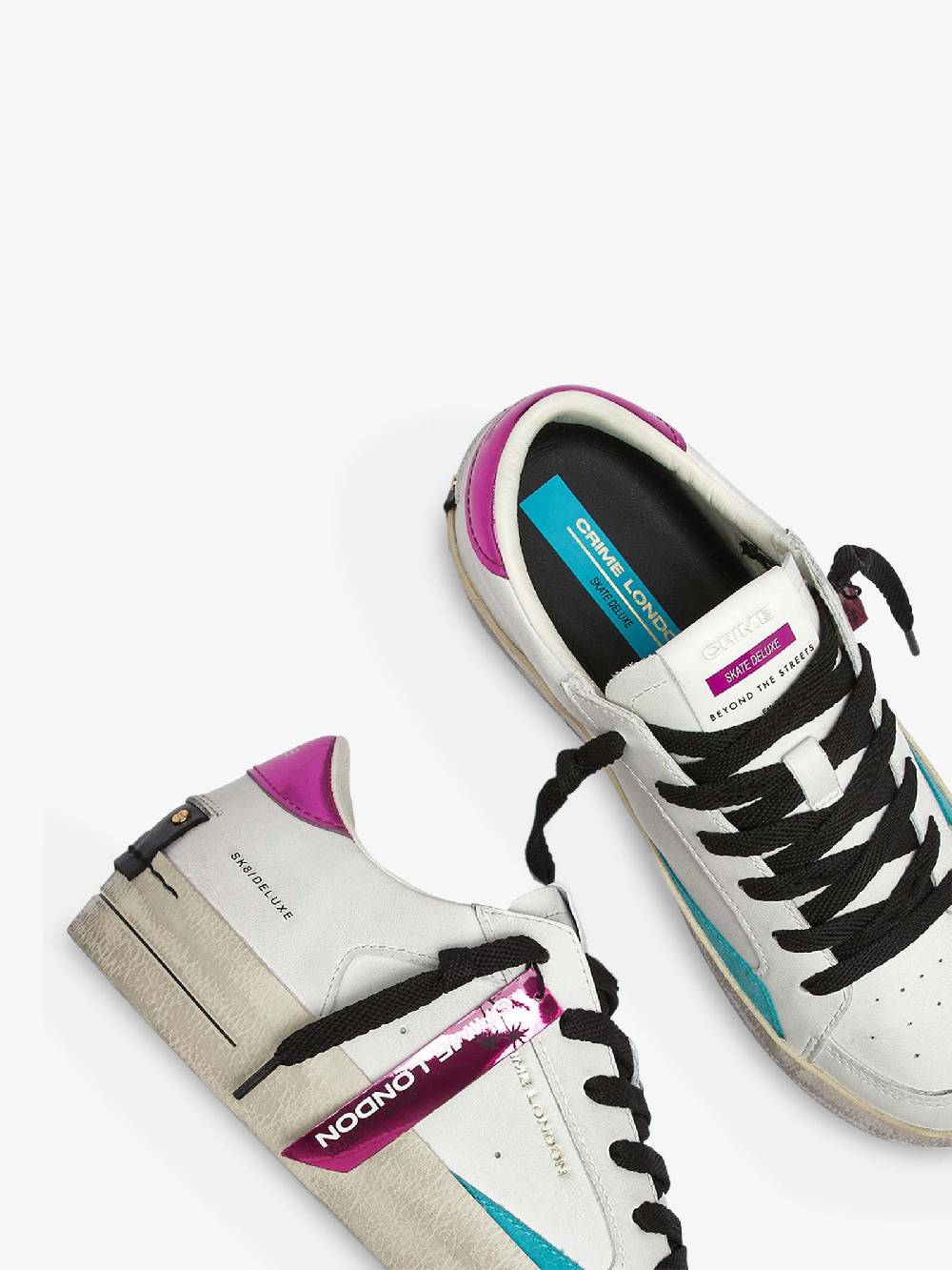 CRIME LONDON Sneakers SK8 Deluxe 28106AA6 donna pelle bianco Promozione