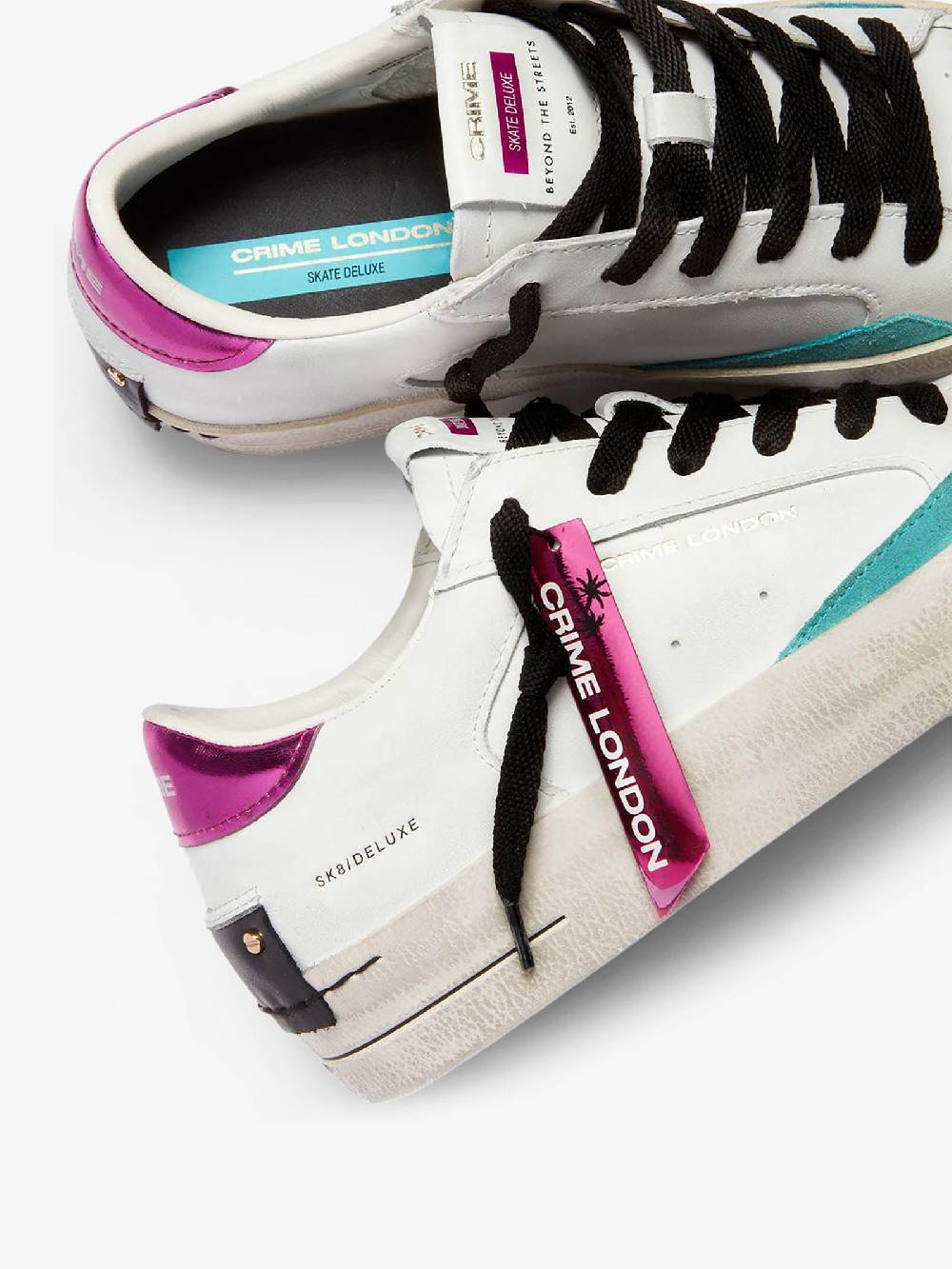 CRIME LONDON Sneakers SK8 Deluxe 28106AA6 donna pelle bianco Promozione