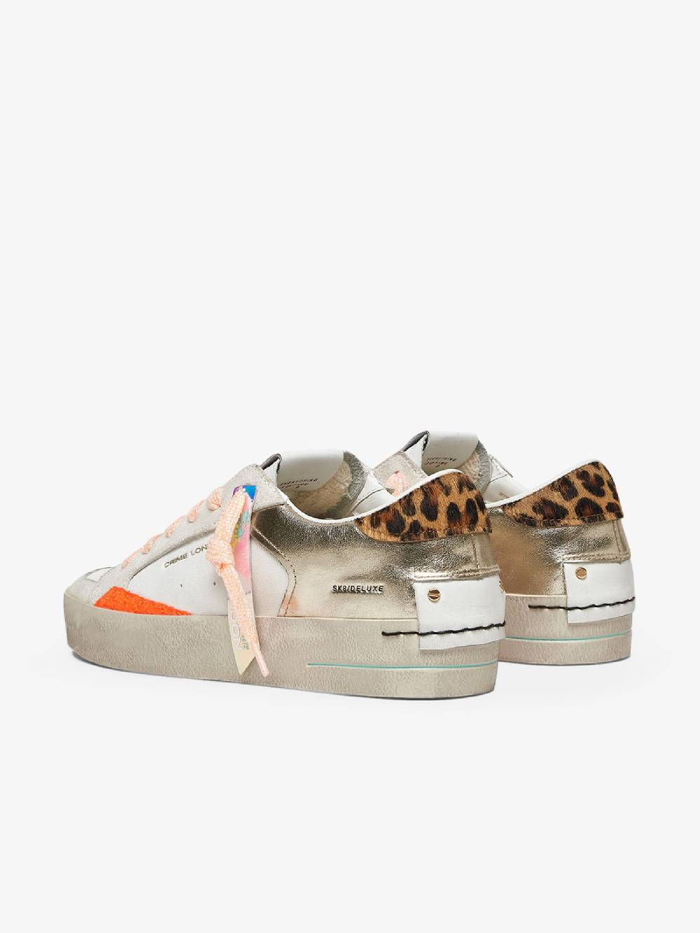 CRIME LONDON Sneakers SK8 Deluxe 27101PP6 donna pelle bianco Offerta Pasqua