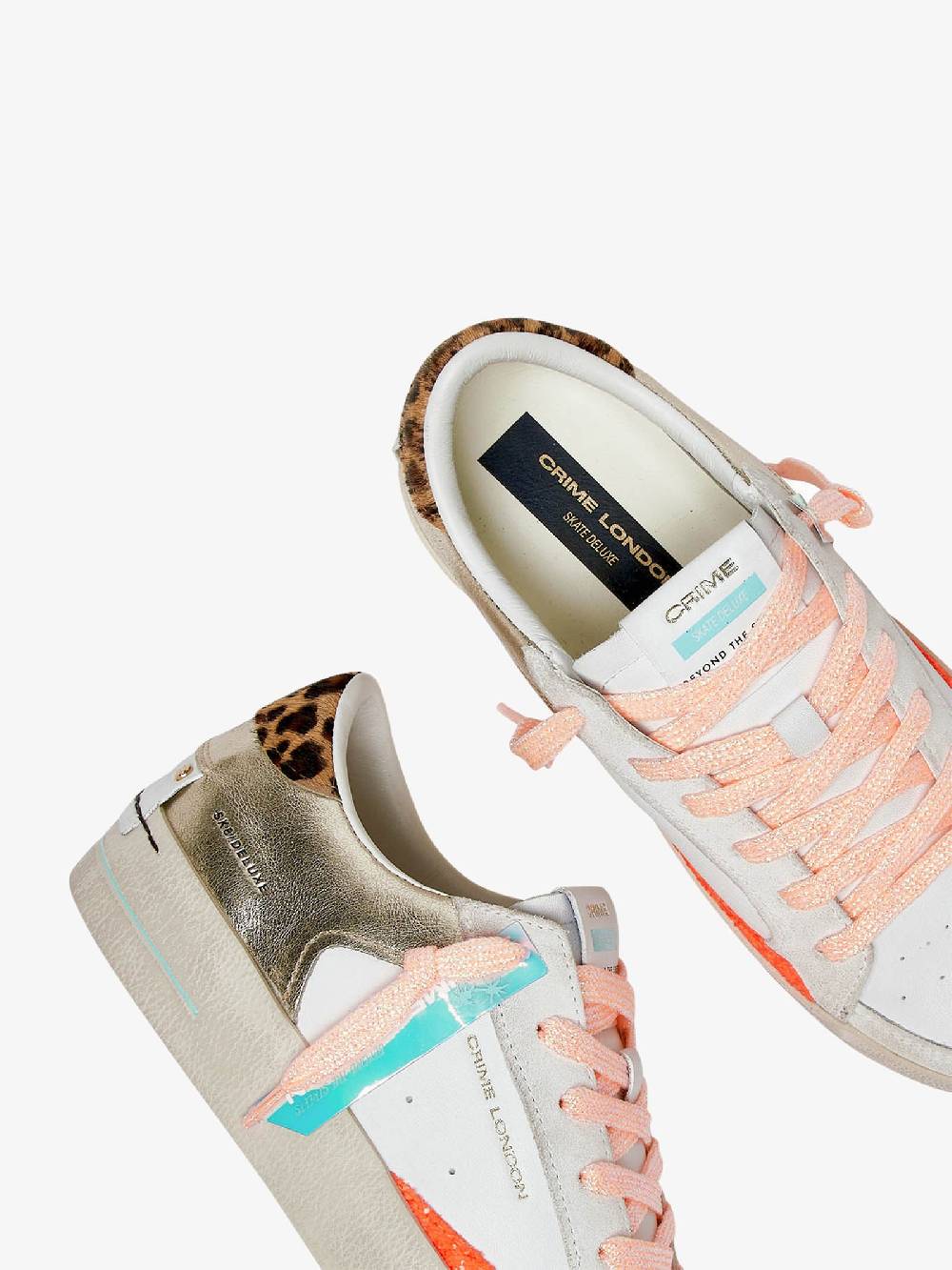 CRIME LONDON Sneakers SK8 Deluxe 27101PP6 donna pelle bianco Offerta Pasqua