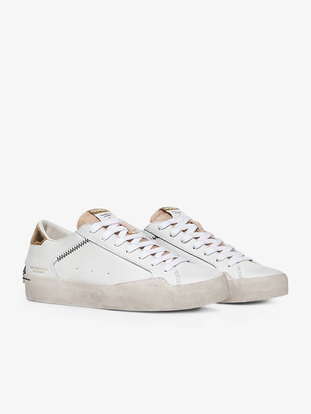 CRIME LONDON Sneakers Distressed 27006PP6 donna pelle bianco Soddisfazione Garantita