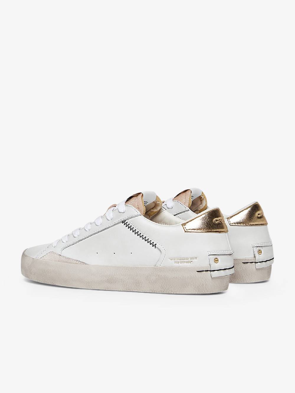 CRIME LONDON Sneakers Distressed 27006PP6 donna pelle bianco Soddisfazione Garantita