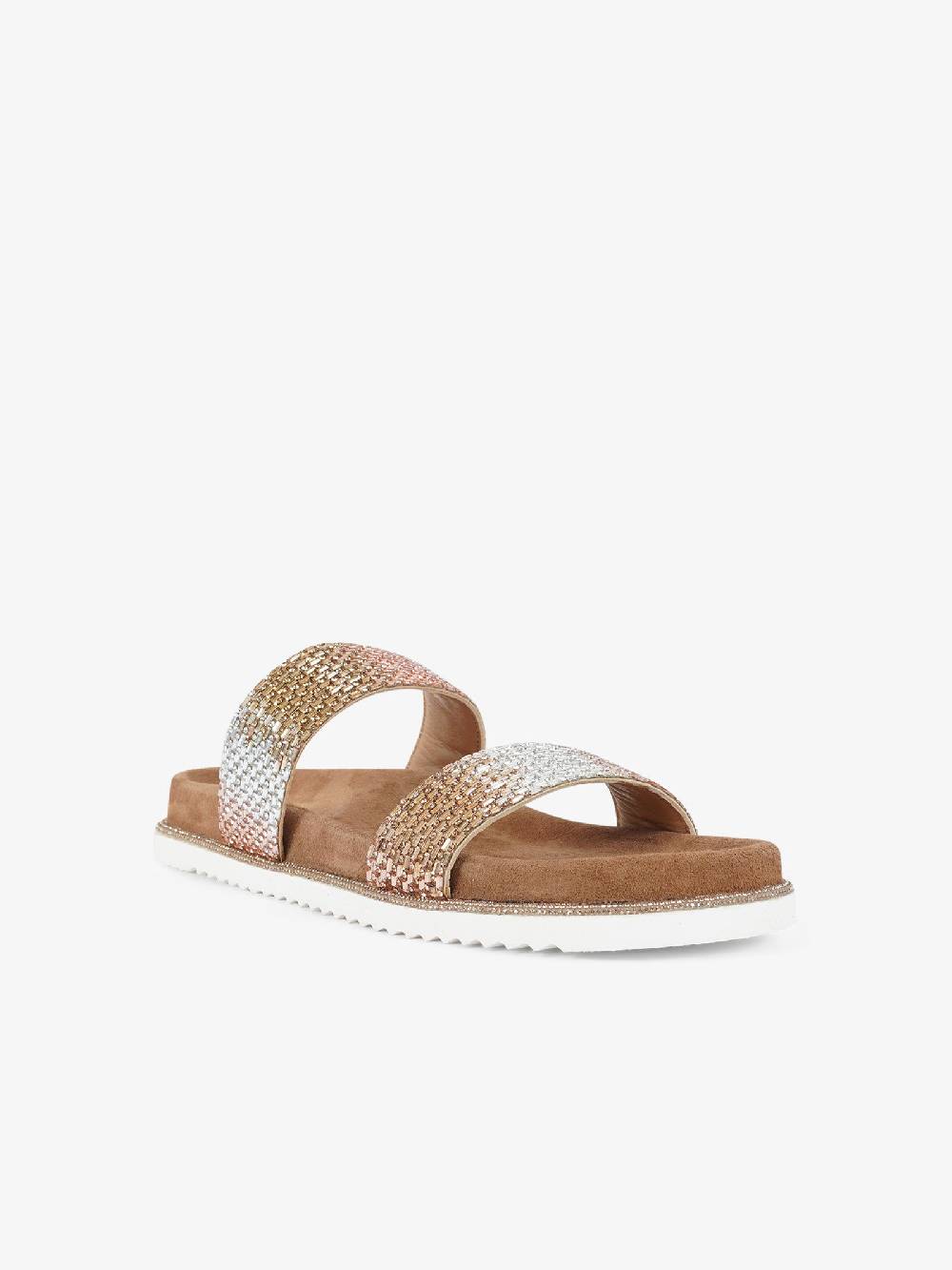 CB FUSION Sandali bassi metallizzato con doppia fascia CBF.R224013 donna pelle rosa 2025