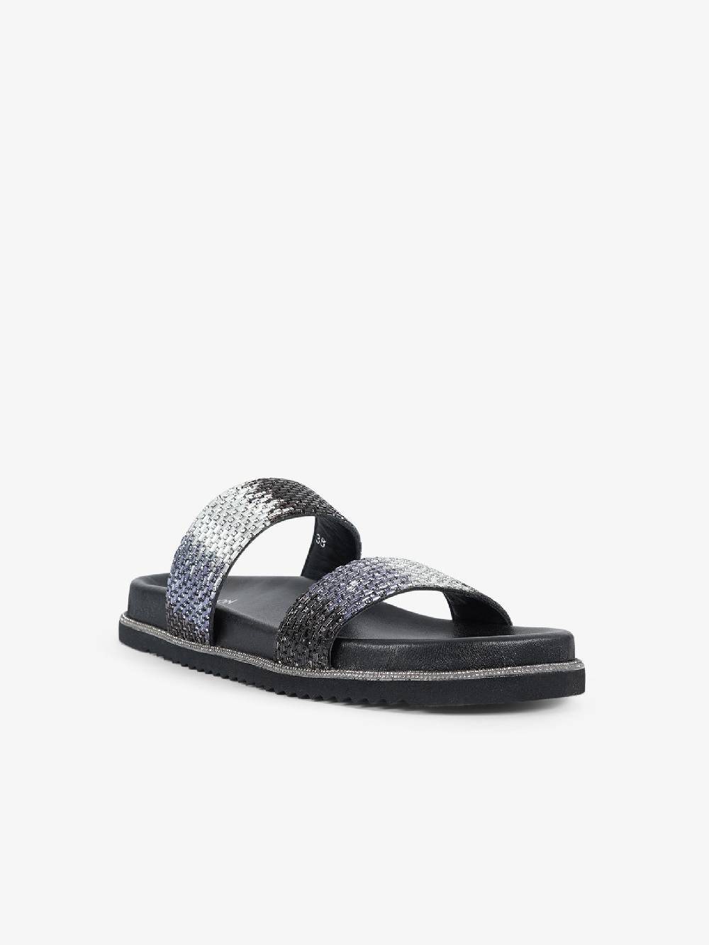 CB FUSION Sandali bassi metallizzato con doppia fascia CBF.R224013 donna pelle grigio Italy