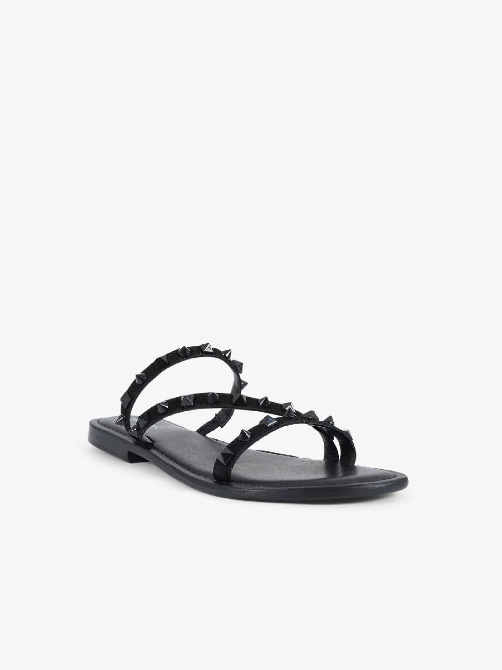 CB FUSION Sandali bassi con fascie e borchie piramidali CBF.R224004 donna pelle nero Italia
