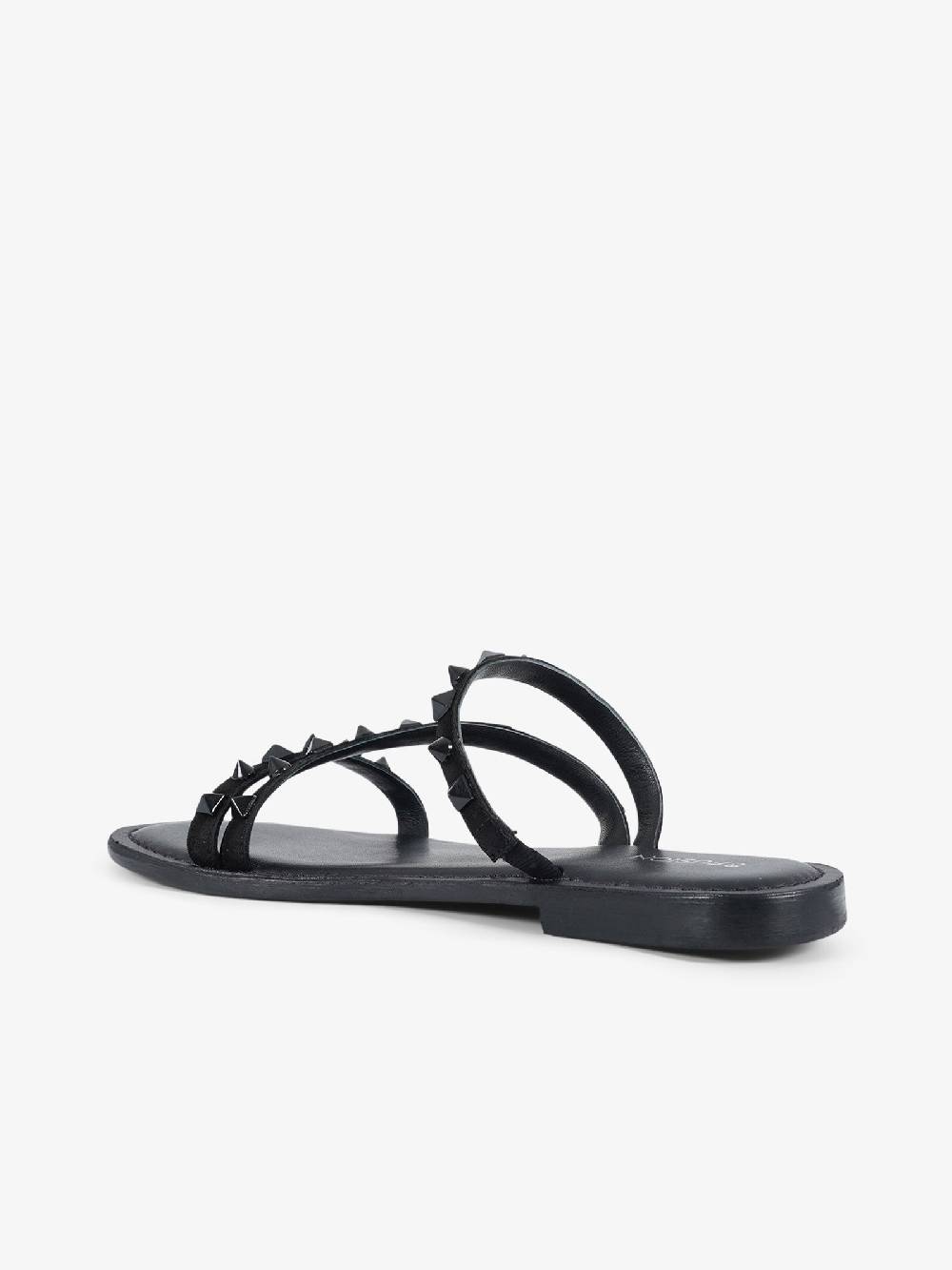 CB FUSION Sandali bassi con fascie e borchie piramidali CBF.R224004 donna pelle nero Italia