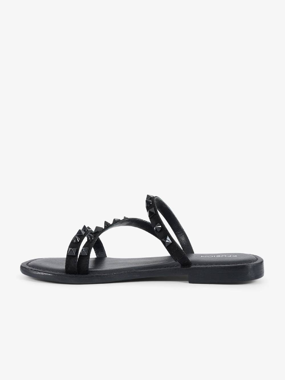 CB FUSION Sandali bassi con fascie e borchie piramidali CBF.R224004 donna pelle nero Italia