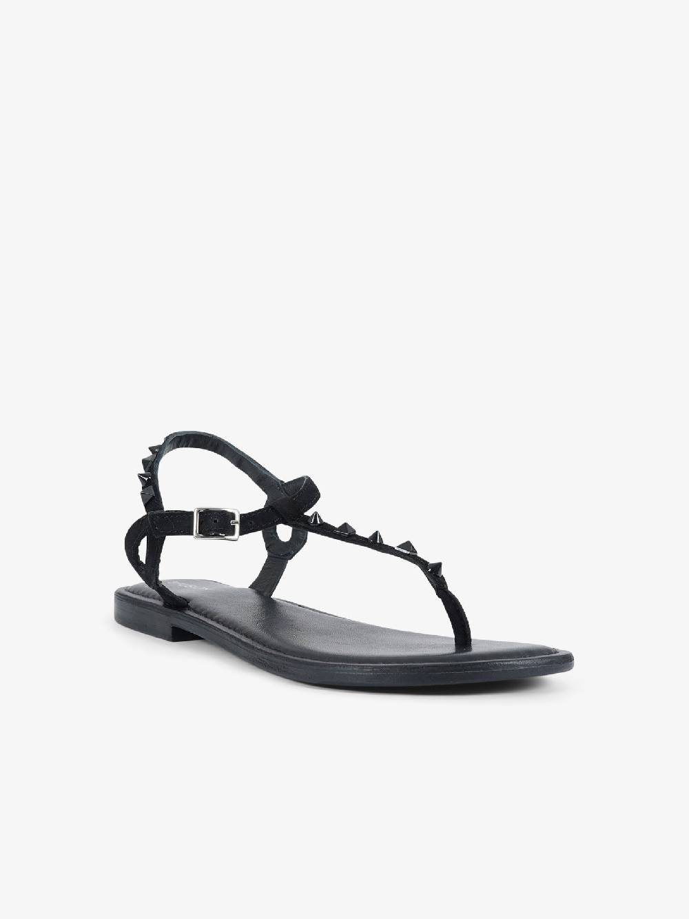 CB FUSION Sandali bassi infradito con borchie piramidali CBF.R224003 donna pelle nero In Linea