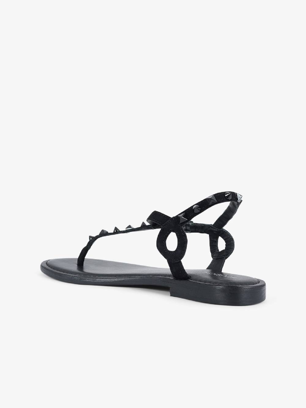 CB FUSION Sandali bassi infradito con borchie piramidali CBF.R224003 donna pelle nero In Linea