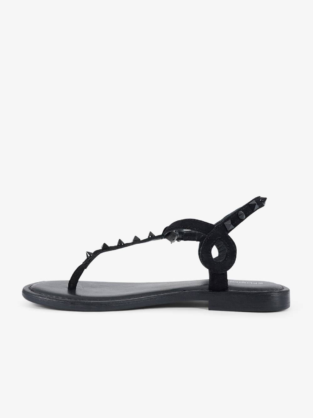 CB FUSION Sandali bassi infradito con borchie piramidali CBF.R224003 donna pelle nero In Linea