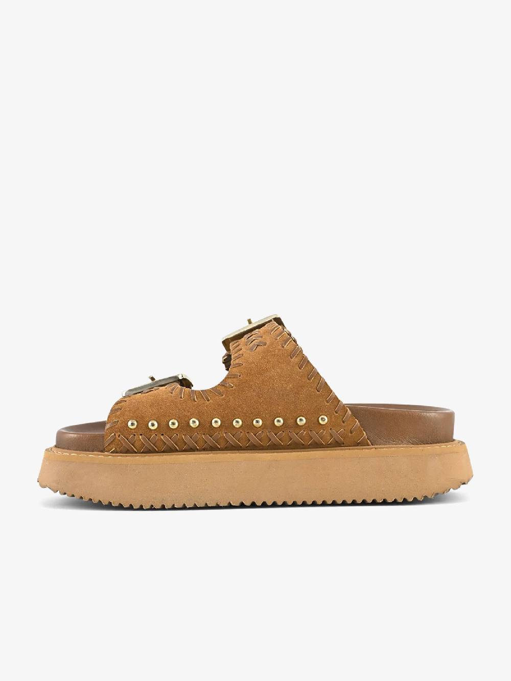 CORAL BLUE Ciabatte platform doppia fascia CB.K224.27 donna pelle marrone Offerta speciale della fabbrica