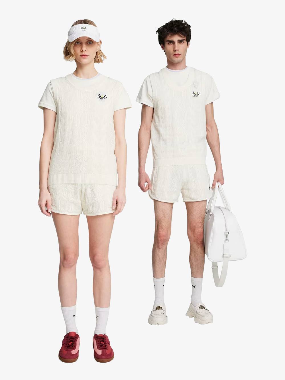 PUMA Bermuda PUMA x PALOMO T7 Shorts 625561_ cotone bianco Super sconto