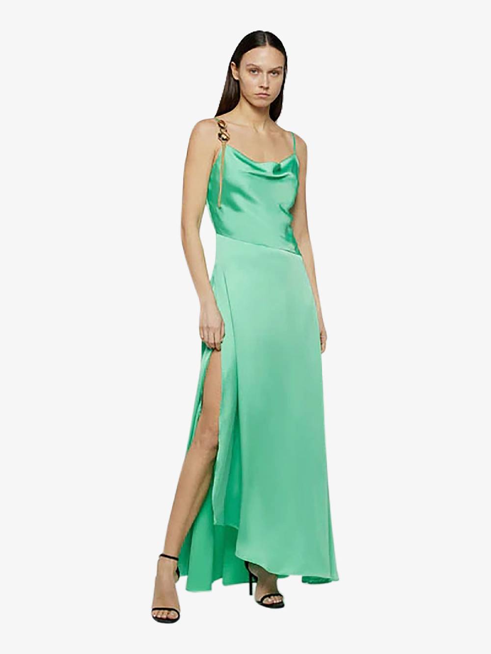 SPACE SIMONA CORSELLINI Abito lungo in raso fluido P24CPAB064 donna verde Shopping Online