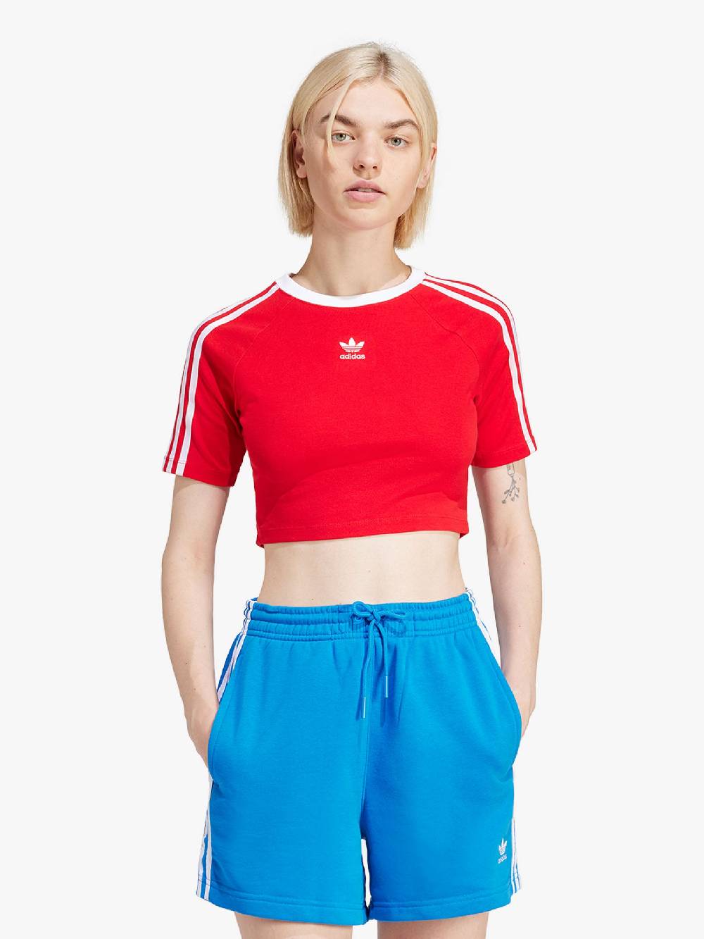 ADIDAS T-shirt 3-Stripes Baby IP0665 donna cotone rosso Sottocosto
