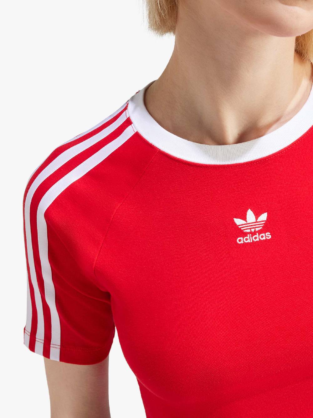 ADIDAS T-shirt 3-Stripes Baby IP0665 donna cotone rosso Sottocosto