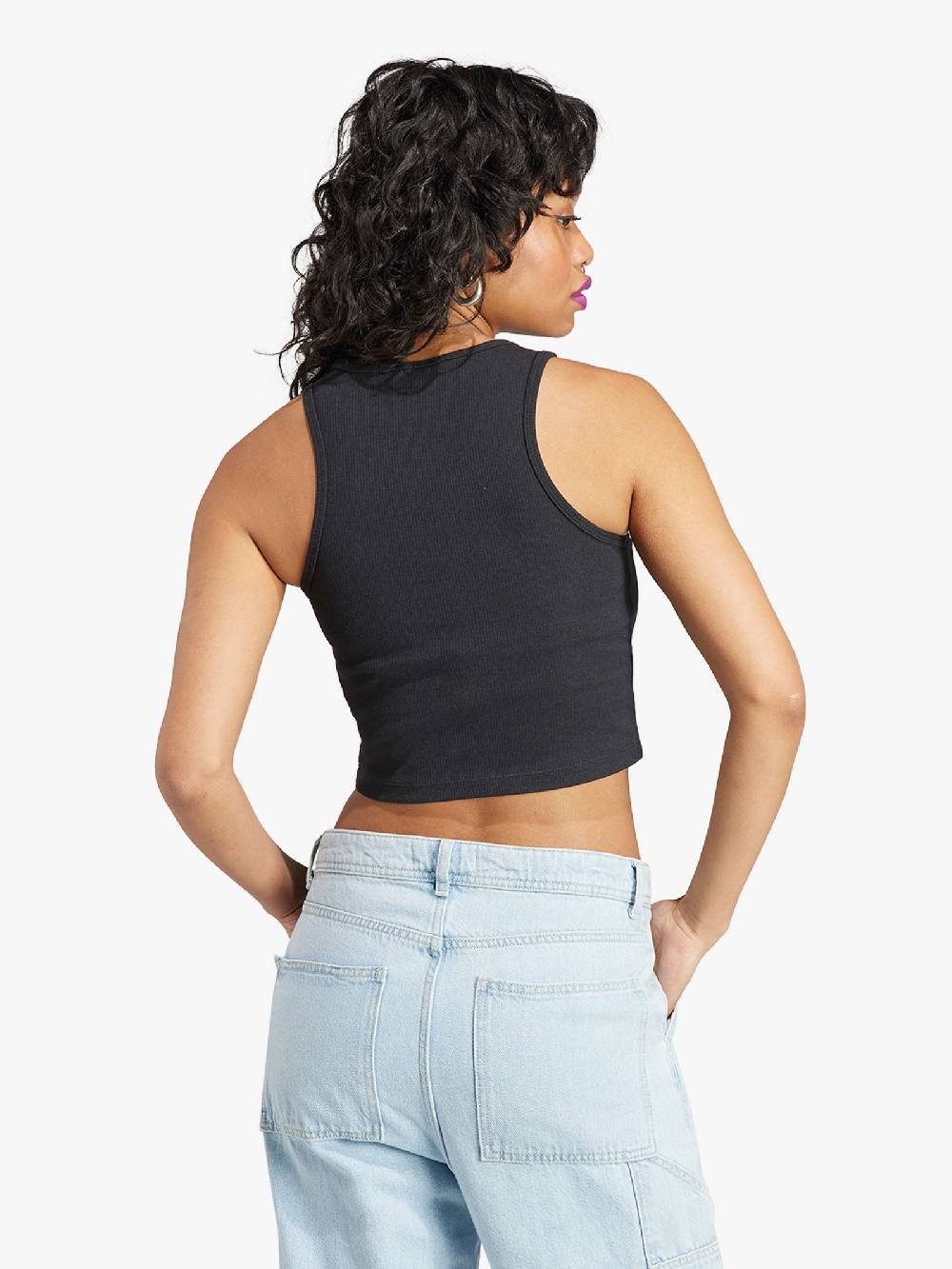 ADIDAS Canotta croppes Essentials Rib IJ8251 donna cotone nero Convenienza