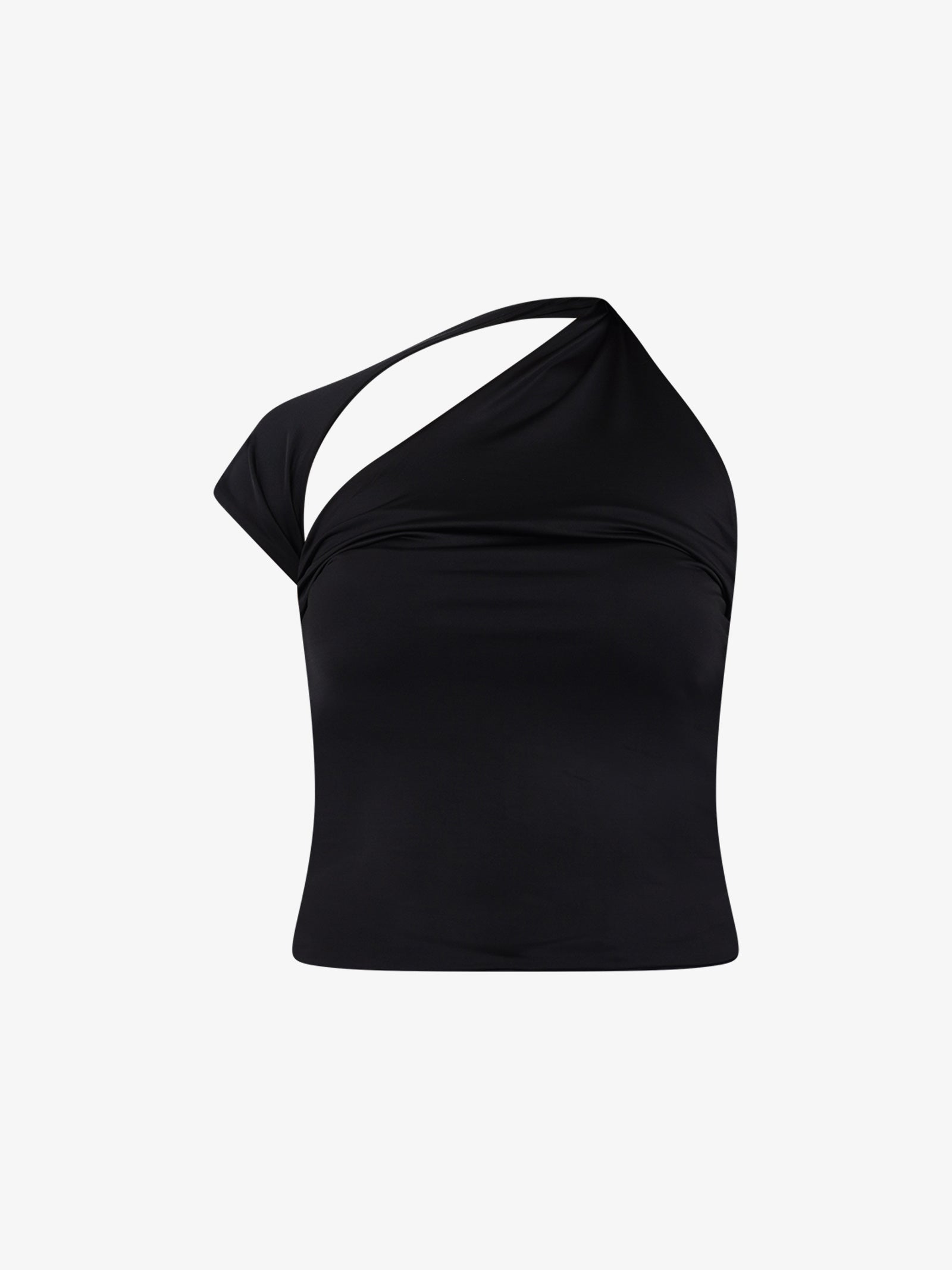 JIJIL T-shirt top monospalla asimmetrico TS217 donna nero Sconto