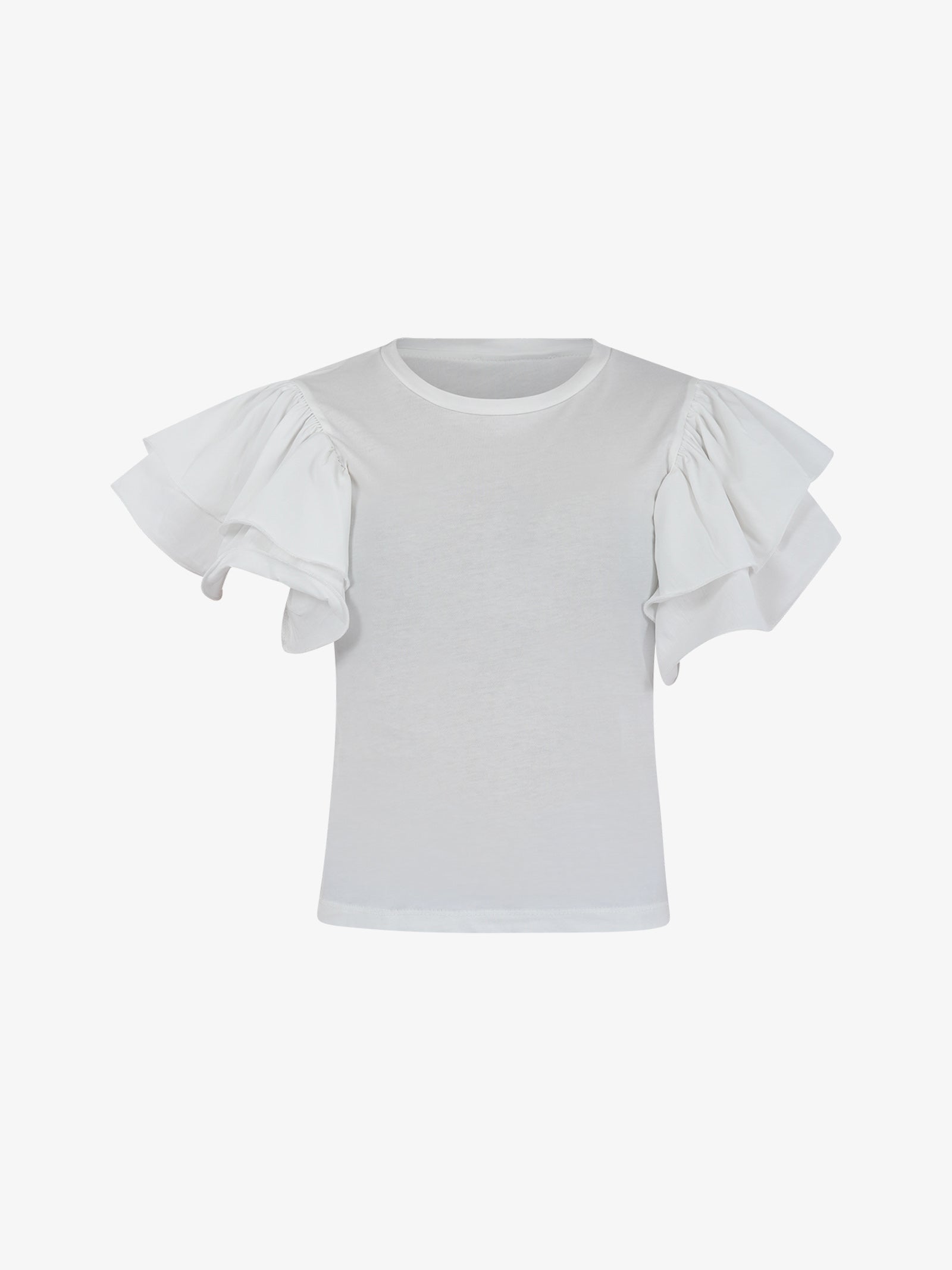 HAVE ONE T-shirt con volant TMI-L013 donna cotone bianco Outlet