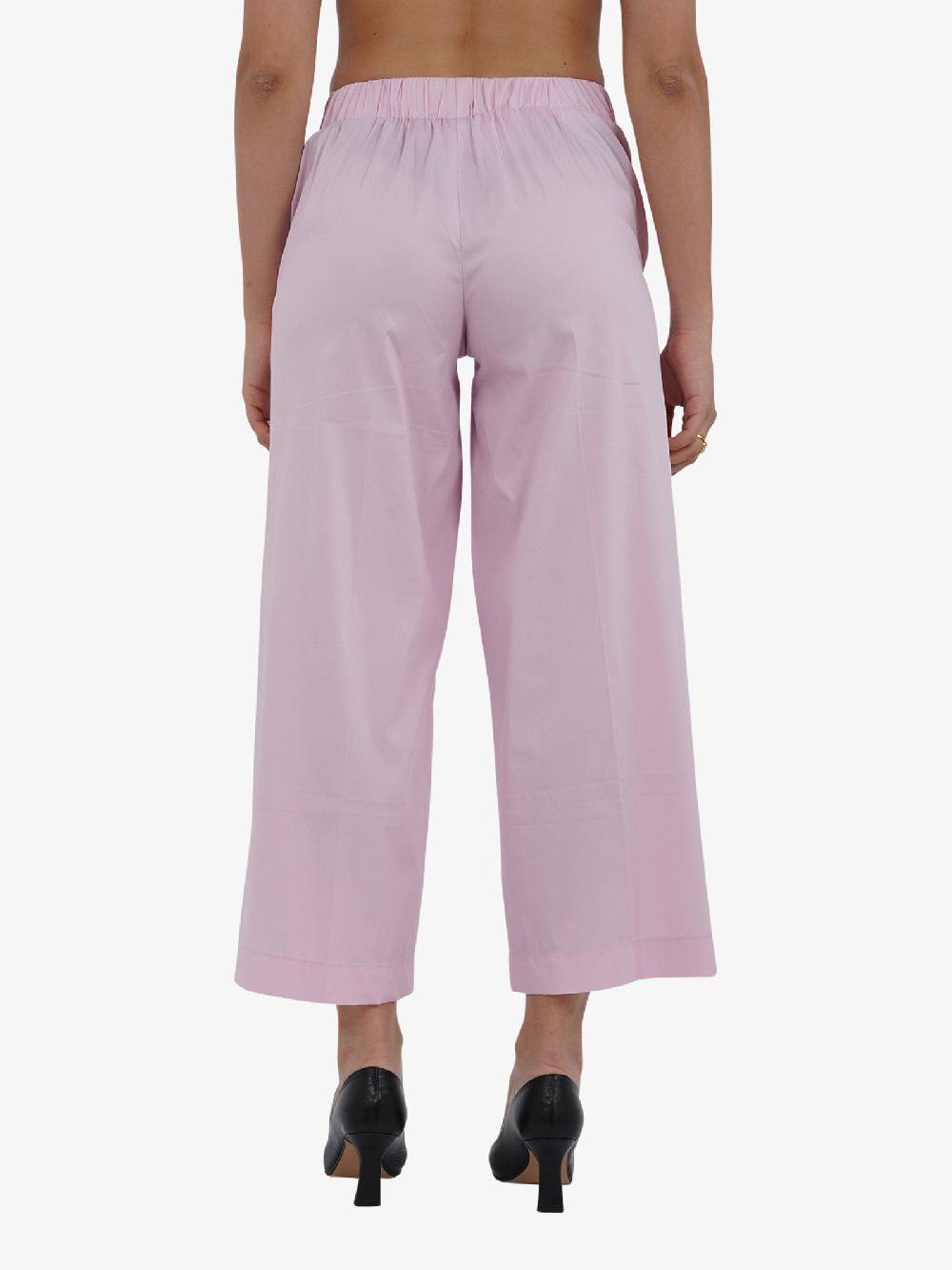 JIJIL Pantalone a vita alta PA279 donna cotone rosa Saldi