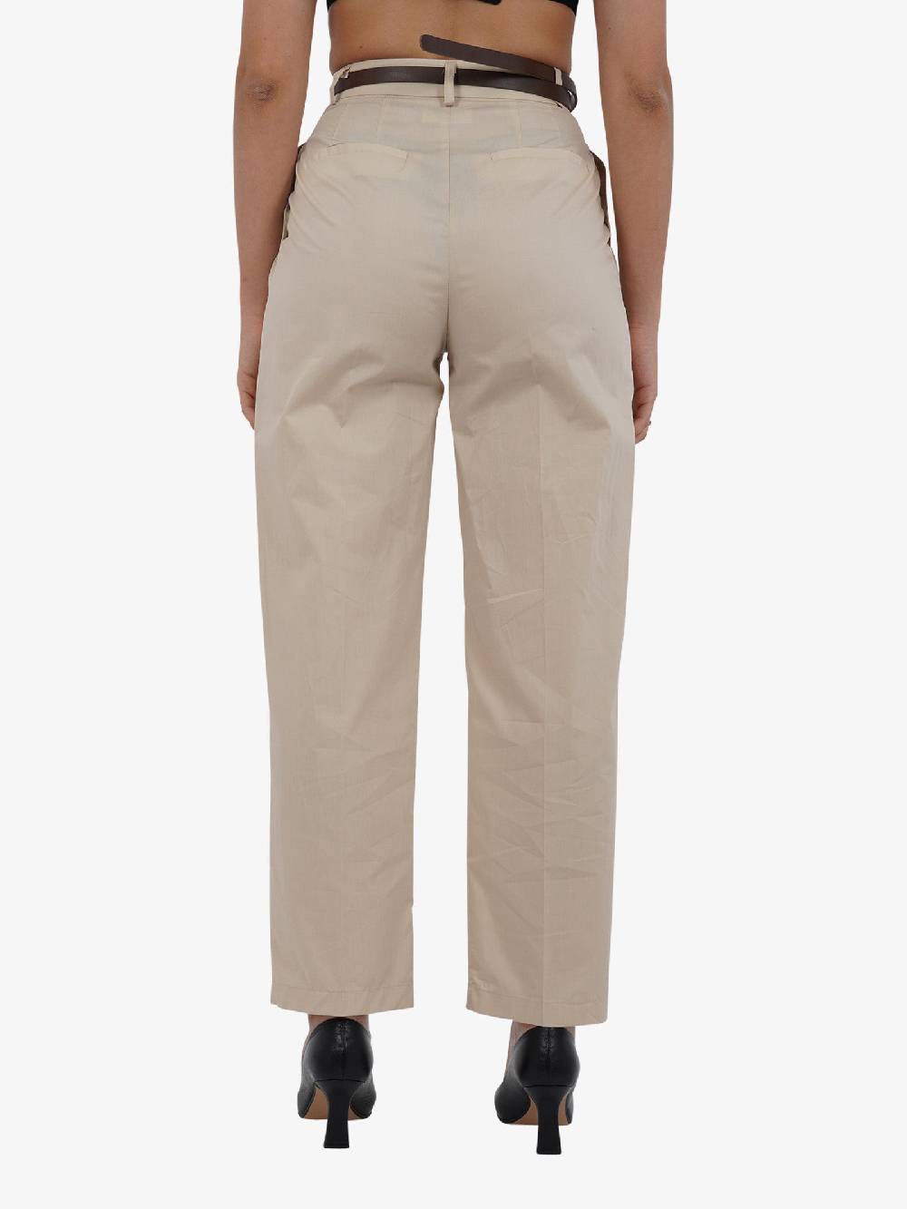 VICOLO Pantalone con pieghe TB2056 donna cotone beige Hotsell