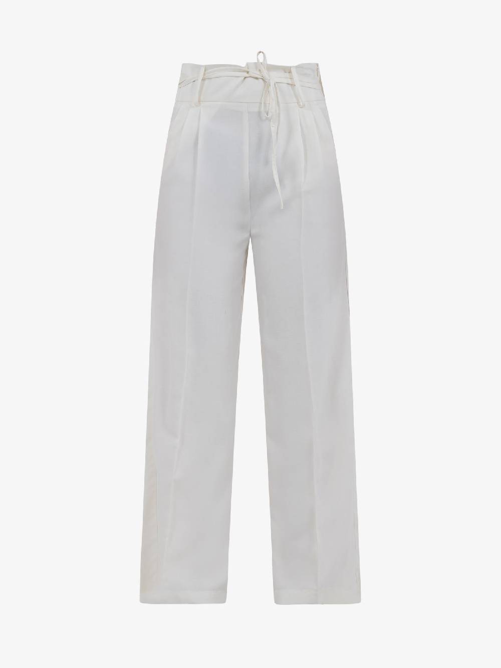 VICOLO Pantalone con coulisse e laccio TB1550 donna viscosa bianco Vendita Economica