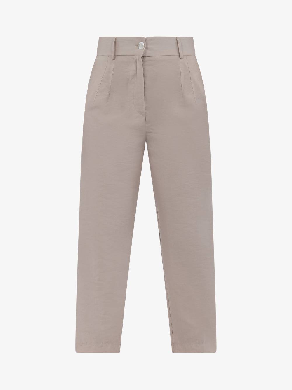 HAVE ONE Pantalone cropped con elastico PPA-L294 donna beige Saldi Di Fabbrica