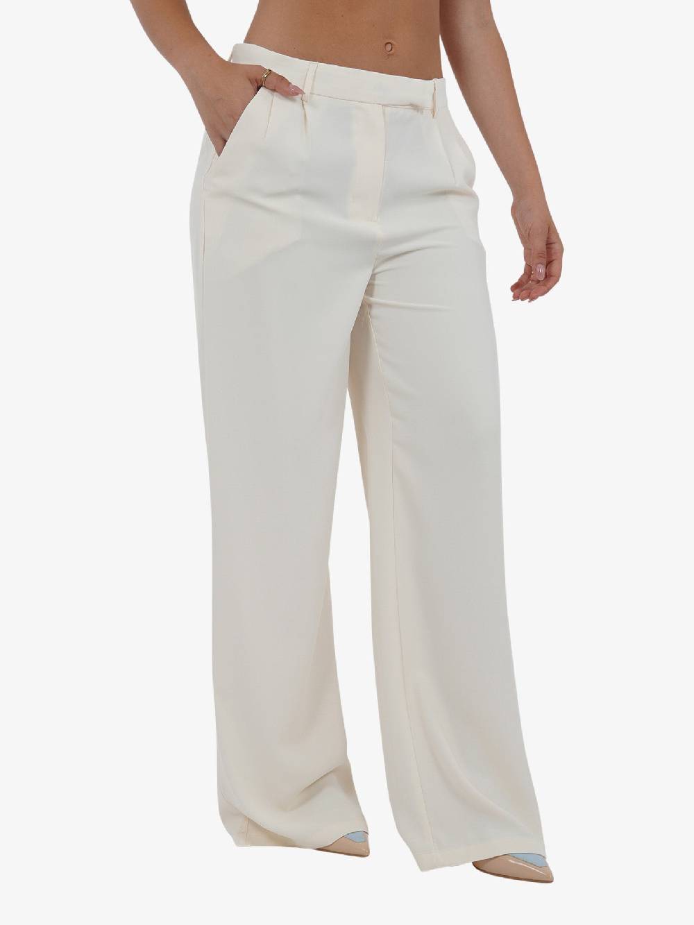 GLAMOROUS Pantalone a vita bassa GS0482 donna beige Vendite Flash
