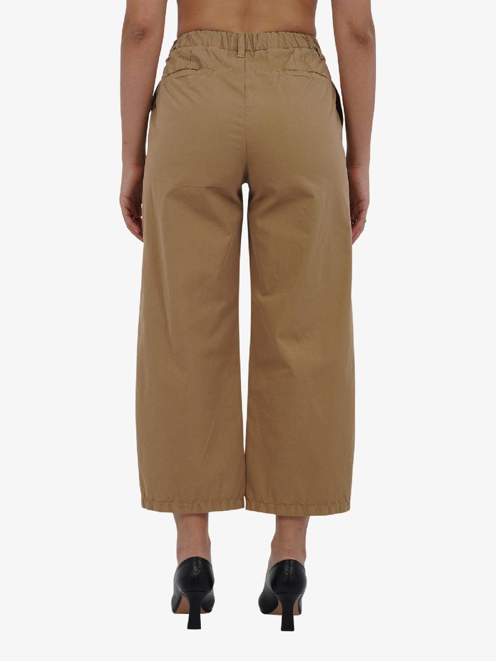 DIXIE Pantalone a vita alta P142J175 donna cotone beige Negozio