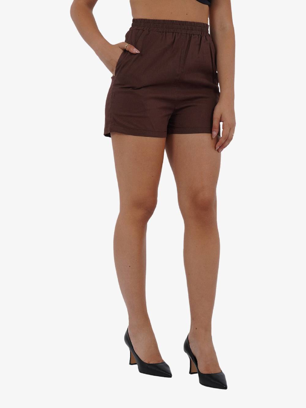 GLAMOROUS Shorts con elastico CK7508 donna cotone marrone Italia