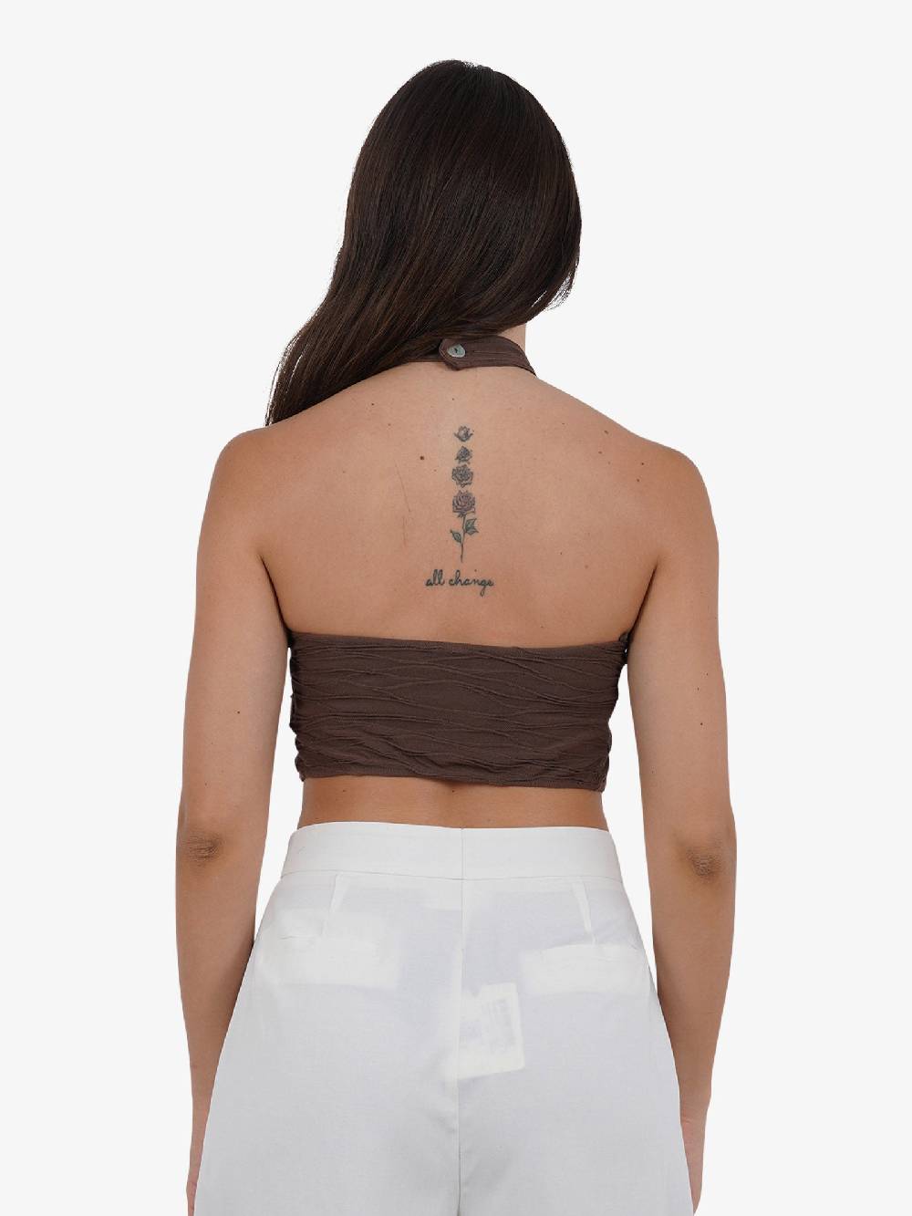 HAVE ONE Top con arricciatura RVS-L120 donna viscosa marrone Vendita
