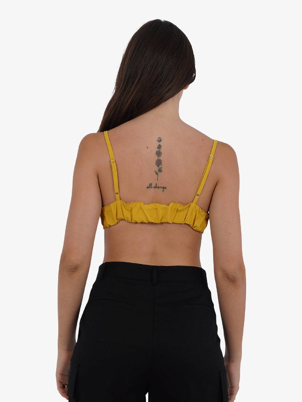 HAVE ONE Top cropped con spalline sottili RMA-L131 donna viscosa giallo Promozione