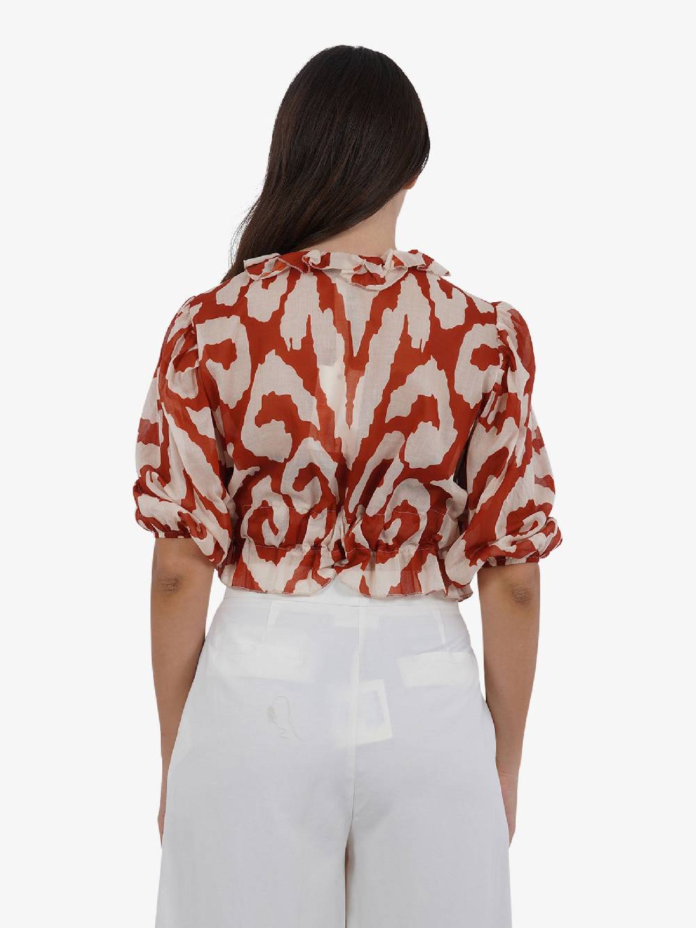 HAVE ONE Top con nodo RMA-L111 donna cotone arancione Spedizione Gratuita
