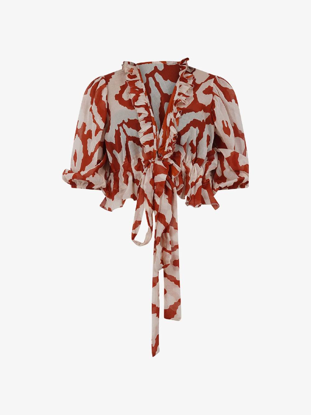 HAVE ONE Top con nodo RMA-L111 donna cotone arancione Spedizione Gratuita