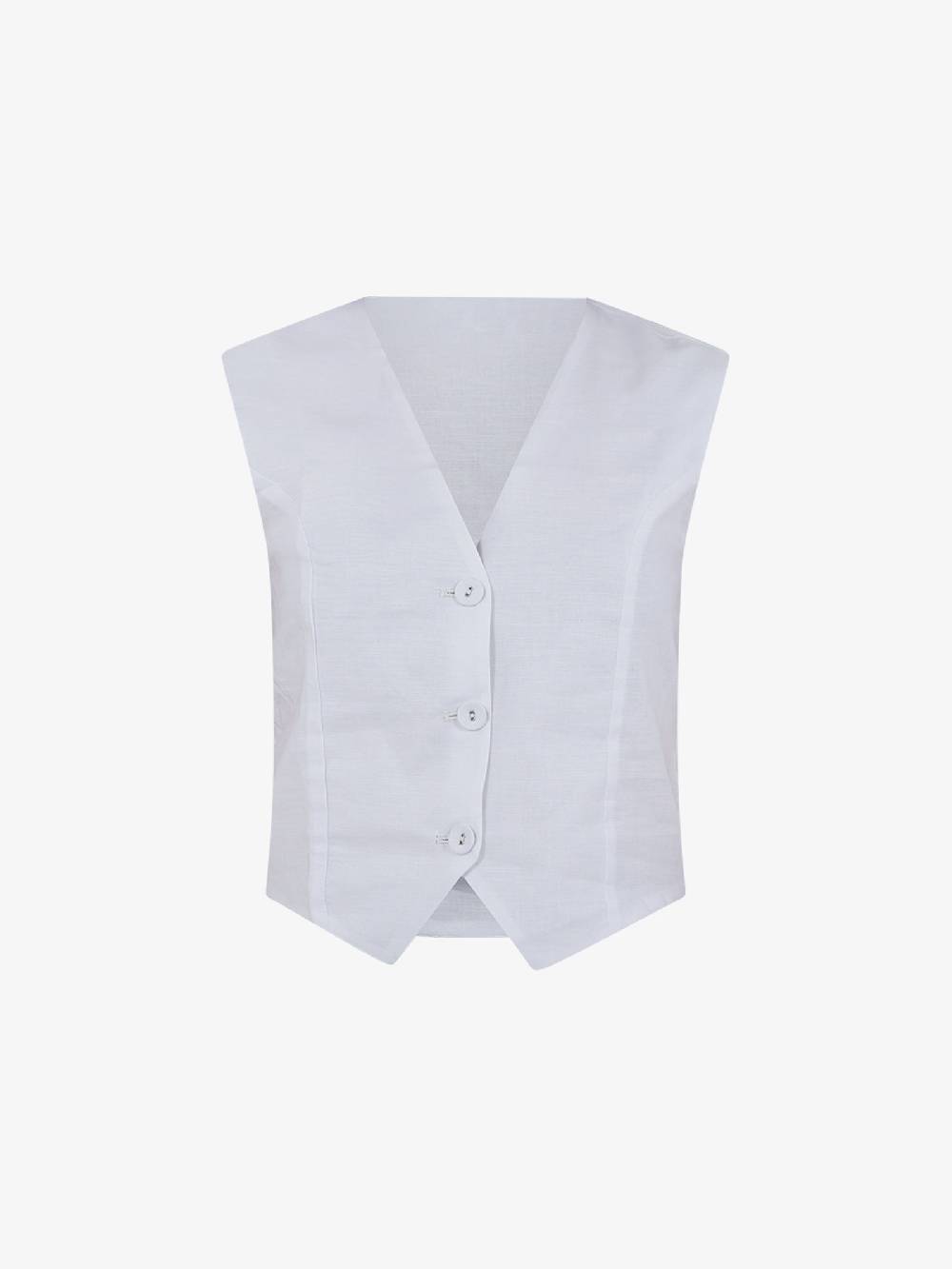 GLAMOROUS Top gilet ampio GS0793 donna cotone bianco Soddisfazione Garantita