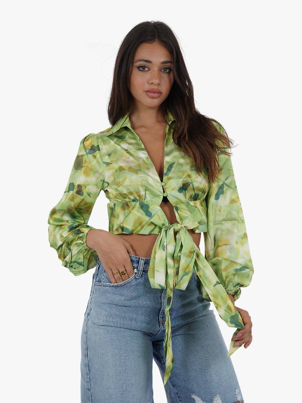 GLAMOROUS Top camicetta CK7537 donna verde Negozi Online