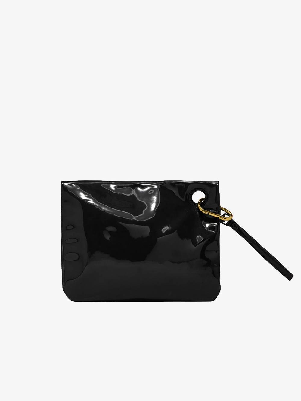 SUNDEK Borsa clutch donna nera con moschettone Affare Del Giorno