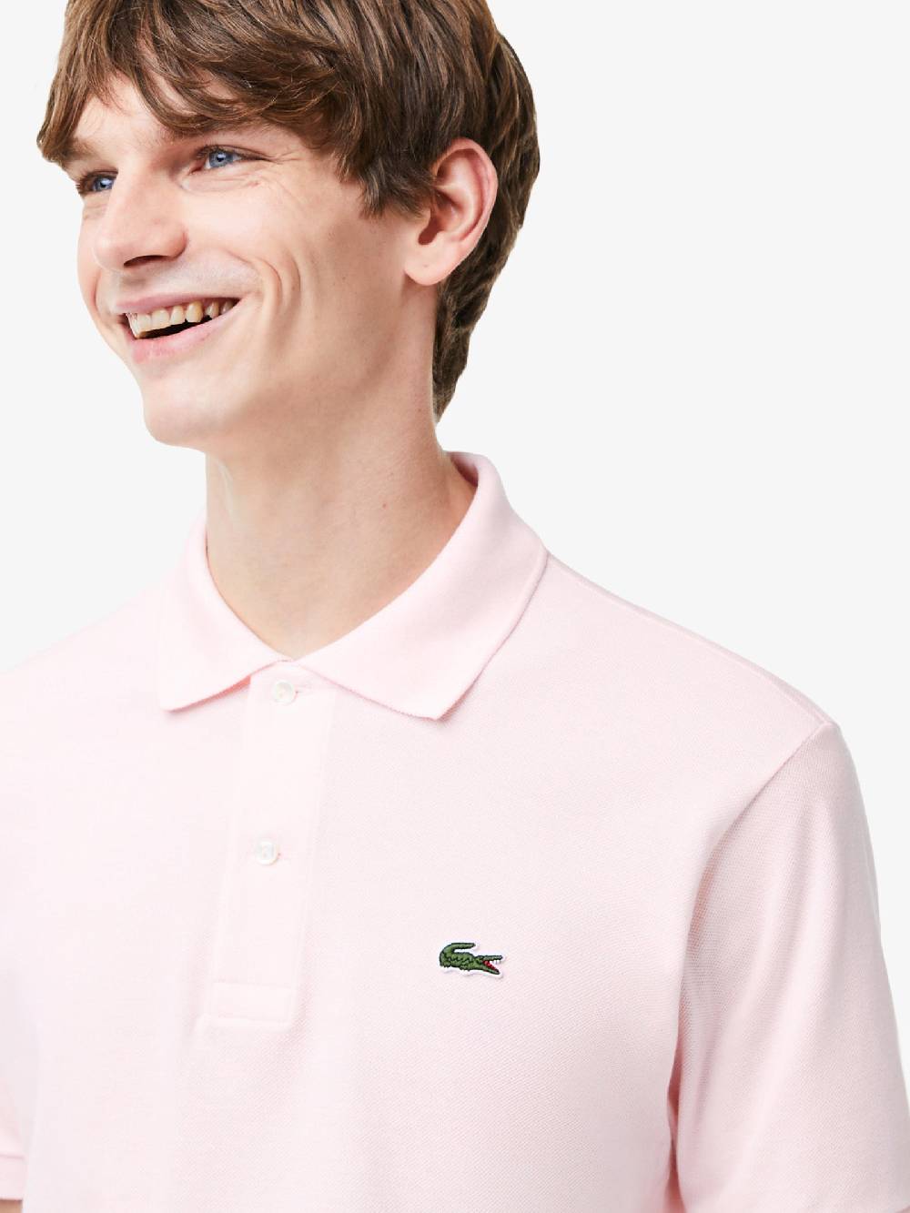 LACOSTE Polo regolare uomo in cotone rosa Fino Al -60%
