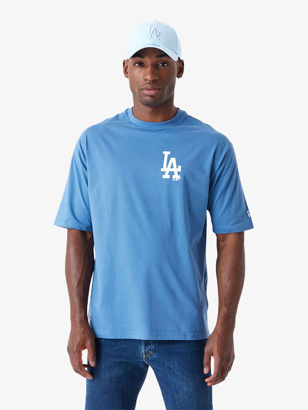 NEW ERA T-shirt Oversize LA Dodgers MLB World Series 60502659 uomo cotone azzurro Offerte
